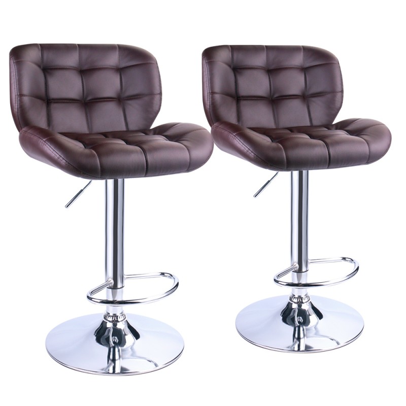 Leopard Outdoor Deluxe Pitstop adjustable bar stools,set of 2, Brown